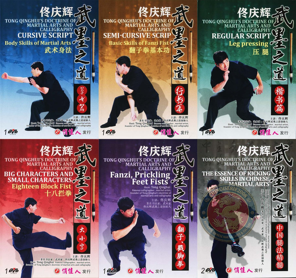 Martial Arts and Calligraphy Wu Mo Zhi Dao by Tong Qinghui Complete 7-DVD Set