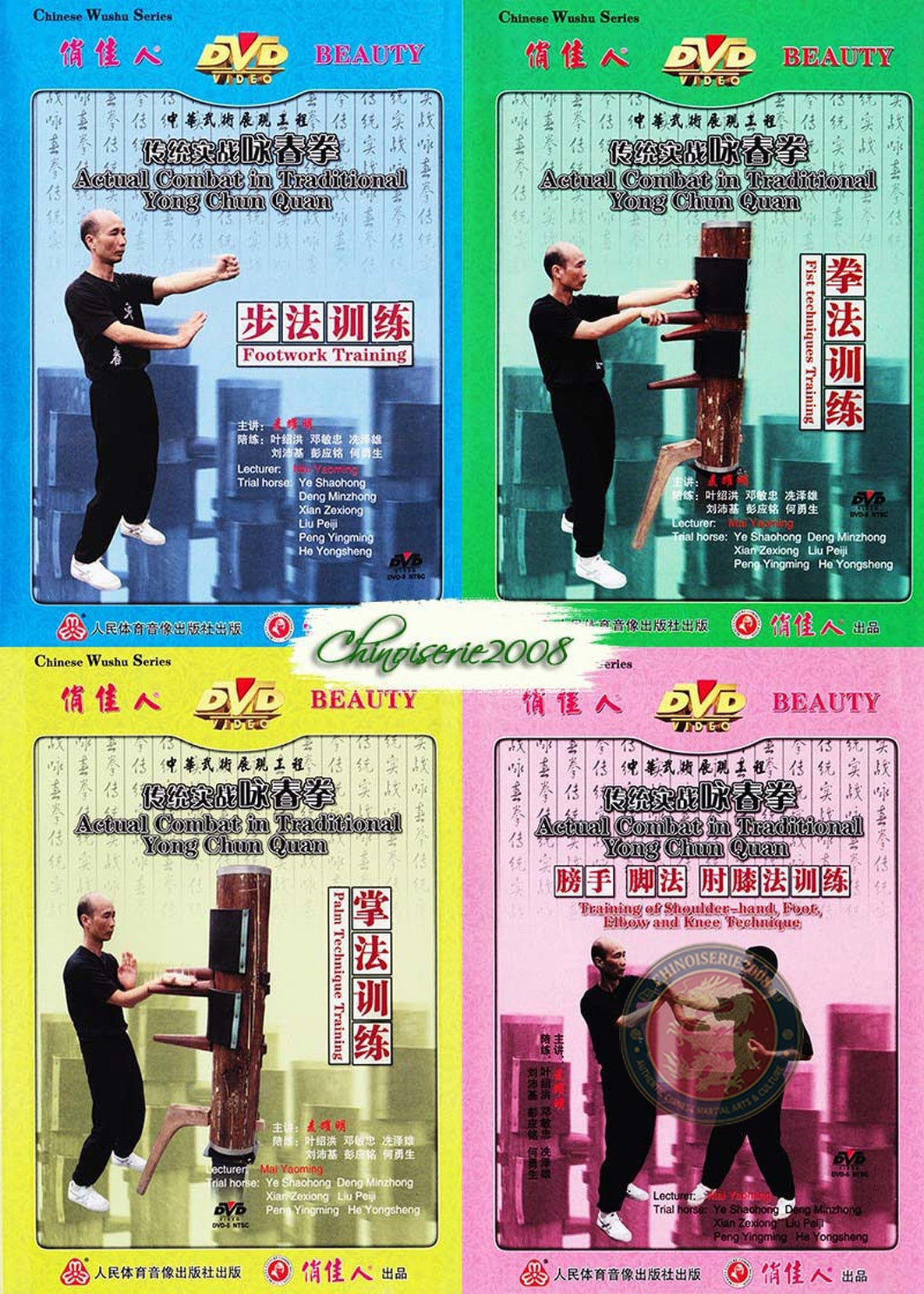 Traditional Actual Combat Wing Chun 4-DVD Set by Master Mai Yaoming Instruction
