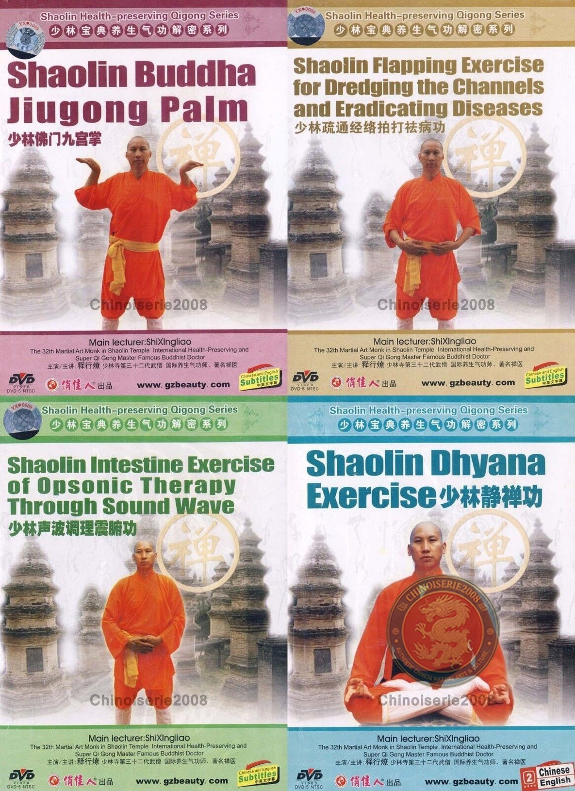Shaolin Buddha Qigong & Chan Medicine by Shi Xingliao Complete 4-DVD Master Set